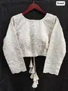 ZF By Ruhi Off White Hakoba Pompom Western Wear Blouse Wholesale Price In Surat
 